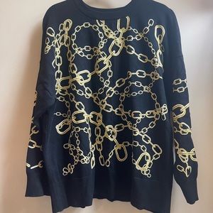 Zara Knit Gold Chain Print Sweater